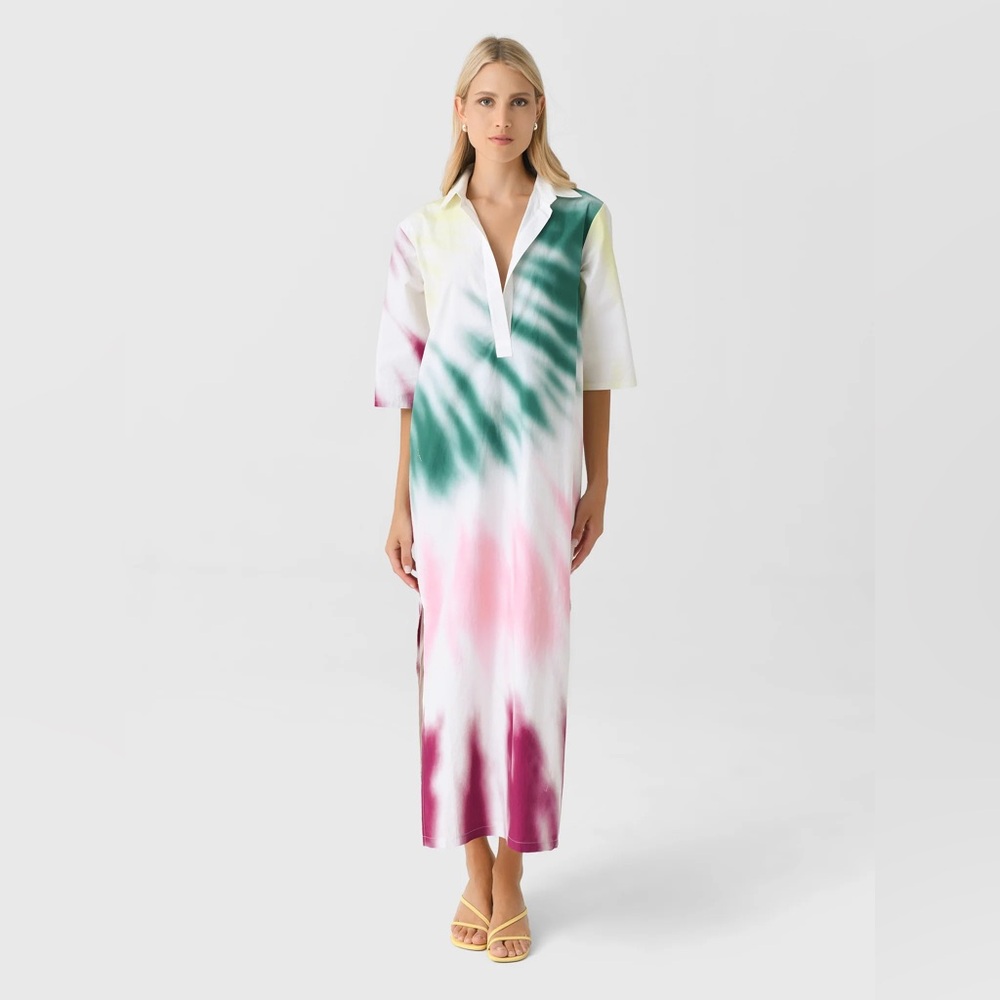 Rosie Assoulin Tie-Dye Caftan Shirtdress‎